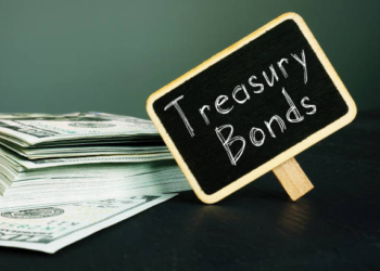 Treasury bonds is shown on a conceptual business photo
