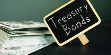 Treasury bonds is shown on a conceptual business photo